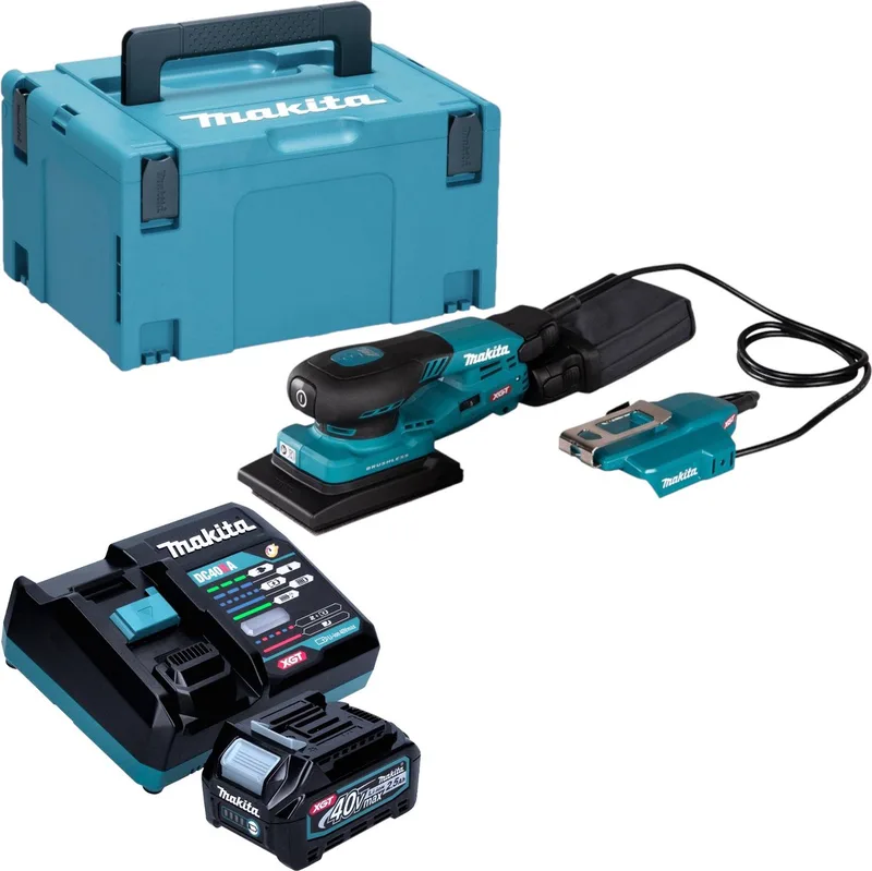 BO 005 CGD101 Accuschuurmachine 40 V max. 80 x 130 mm 3,0 mm slag Borstelloos + 1x oplaadbare accu 2,5 Ah + lader + Makpac von Makita – Produktbild