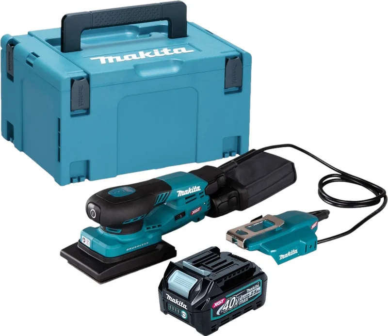 BO 005 CGD101 Accuschuurmachine 40 V max. 80 x 130 mm 3,0 mm slag Borstelloos + 1x accu 2,5 Ah + Makpac - zonder lader fra Makita – produktbillede