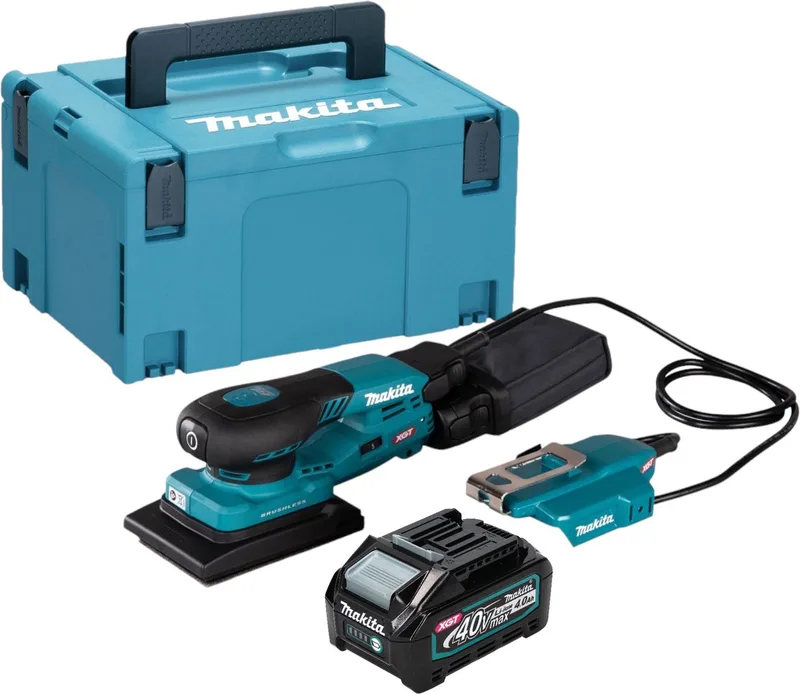 BO 005 CGM101 Accuschuurmachine 40 V max. 80 x 130 mm 3,0 mm slag Borstelloos + 1x accu 4.0 Ah + Makpac - zonder lader von Makita – Produktbild