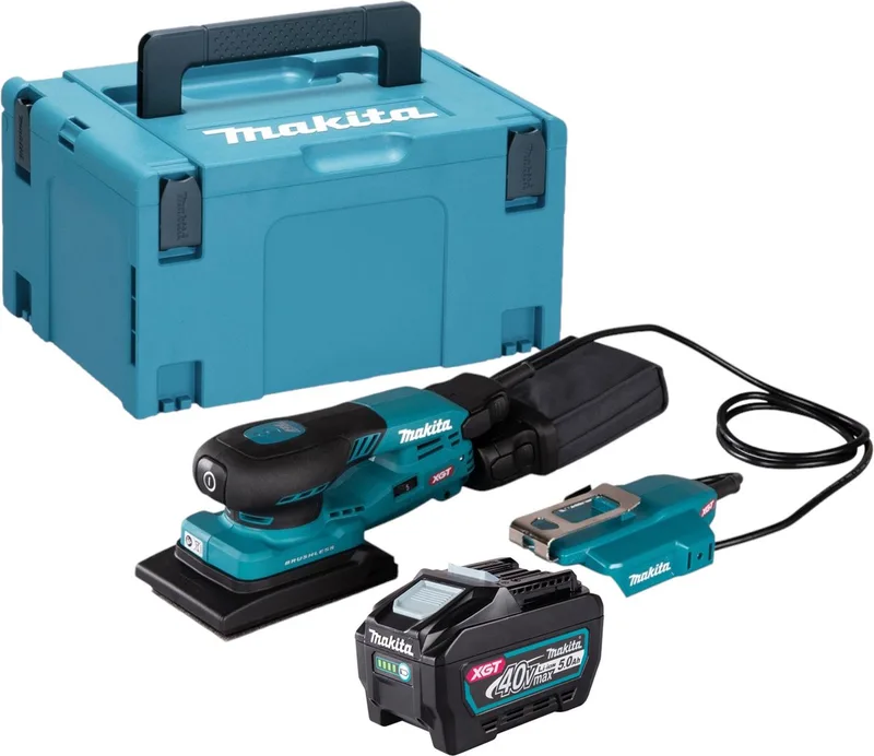 BO 005 CGT101 Accuschuurmachine 40 V max. 80 x 130 mm 3,0 mm slag Borstelloos + 1x oplaadbare accu 5.0 Ah + Makpac - zonder lader van Makita – productafbeelding