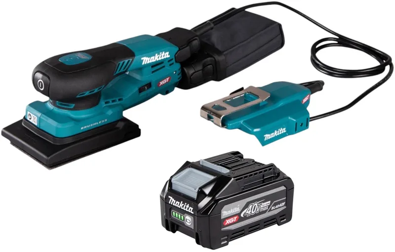 BO 005 CGU1 accu-excentrische schuurmachine 40 V max. 80 x 130 mm 3,0 mm slaglengte borstelloos + 1x accu 4,0 Ah - zonder oplader fra Makita – produktbillede