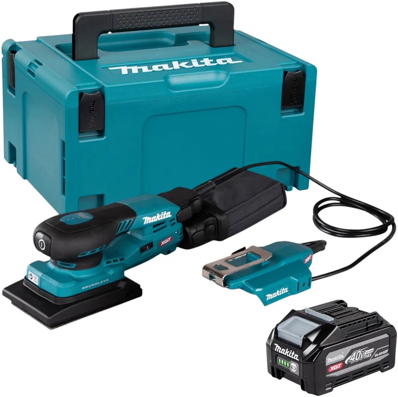 BO 005 CGU101 accu-excentrische schuurmachine 40 V max. 80 x 130 mm 3,0 mm slaglengte borstelloos + 1x accu 4,0 Ah + Makpac - zonder oplader fra Makita – produktbillede