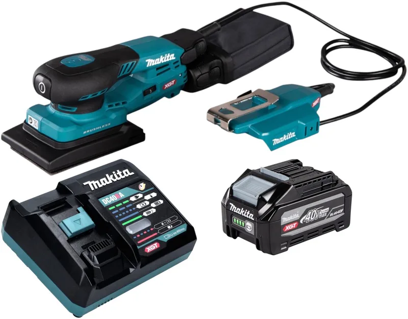 BO 005 CGU101 accu-excentrische schuurmachine 40 V max. 80 x 130 mm 3,0 mm slaglengte borstelloos + 1x accu 4,0 Ah + oplader von Makita – Produktbild