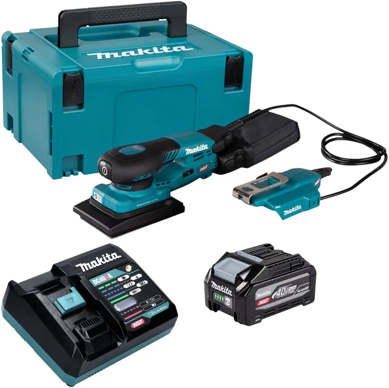 BO 005 CGU101 accu-excentrische schuurmachine 40 V max. 80 x 130 mm 3,0 mm slaglengte borstelloos + 1x accu 4,0 Ah + oplader + Makpac de Makita – image du produit