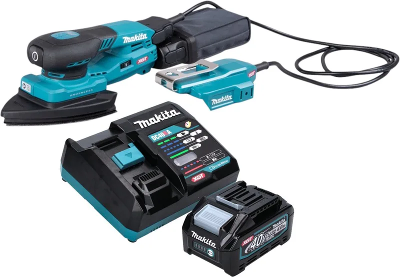 BO 006 CGM101 Accuschuurmachine delta 40 V max. 100 x 150 mm 3,0 mm slag Borstelloos + 1x oplaadbare accu 4.0 Ah + lader von Makita – Produktbild