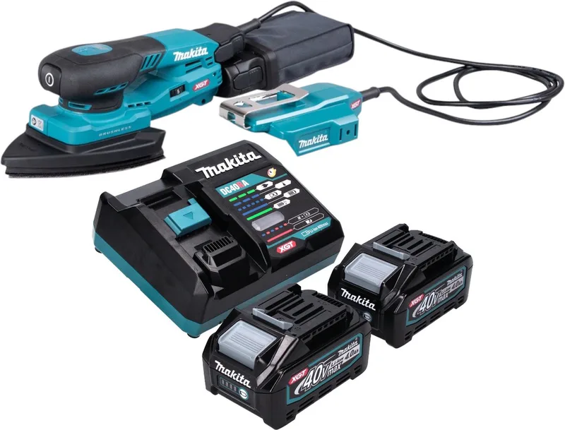 BO 006 CGM201 Accuschuurmachine 40 V max. 100 x 150 mm 3,0 mm slag Borstelloos + 2x accu 4.0 Ah + lader von Makita – Produktbild