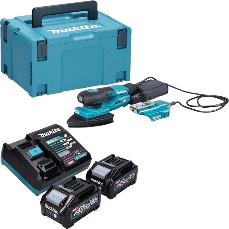 BO 006 CGM201 Accuschuurmachine 40 V max. 100 x 150 mm 3,0 mm slag Borstelloos + 2x accu 4.0 Ah + lader + Makpac de Makita – image du produit