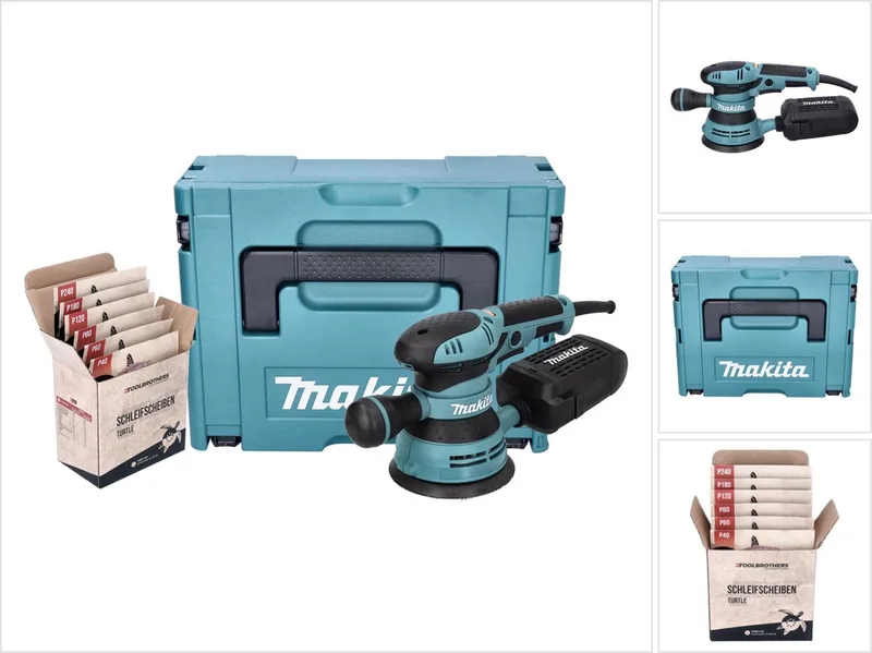 BO 5041 J excentrische schuurmachine 300 W 125 mm + Toolbrothers TURTLE schuurset + Makpac fra Makita – produktbillede