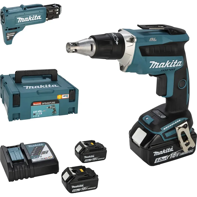 Bohrschrauber DFS452TJX2 Akku-Schnellbauschrauber by Makita, Blue, Black – product image 2 of 6