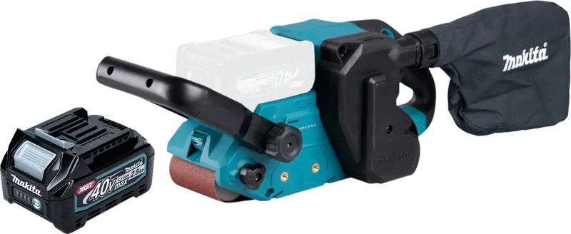 BS 001 GD1 Snoerloze bandschuurmachine 40 V max. 76 x 533 mm borstelloos + 1x oplaadbare accu 2,5 Ah - zonder lader fra Makita – produktbillede