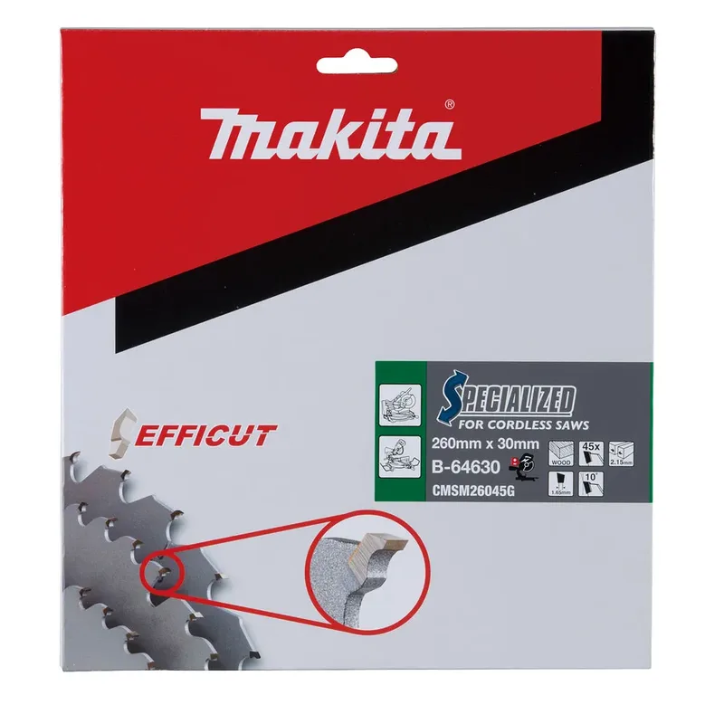 Circular Saw Blade Efficut TCT 260x30mm 45T B-64630 fra Makita – produktbillede 2 af 3