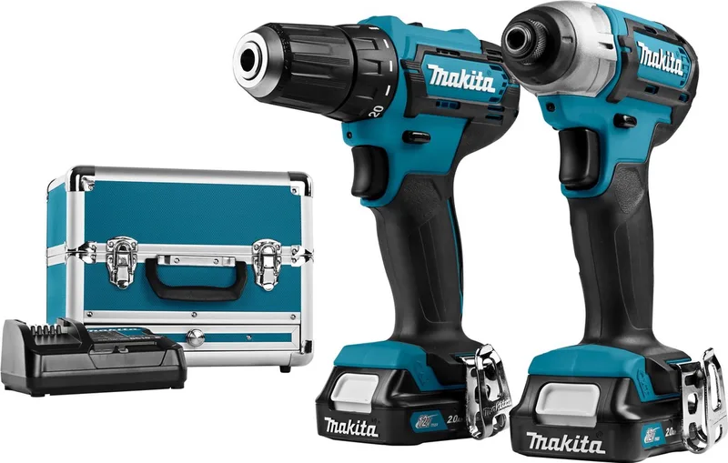 CLX224SAX1 12V Combiset - DF333D Schroefboormachine & TD110D Slagschroevendraaier - 2 x 2,0 Ah Accu's - Inclusief Opbergkoffer von Makita – Produktbild