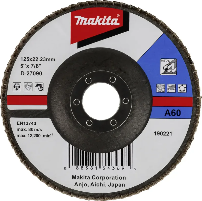 D-27090 Disque à surfacer à lamelles Diamètre 125 mm Grain=60 1 pc(s) de Makita – image du produit