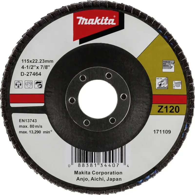 D-27464 Disque à surfacer à lamelles Diamètre 115 mm Grain=120 1 pc(s) de Makita – image du produit