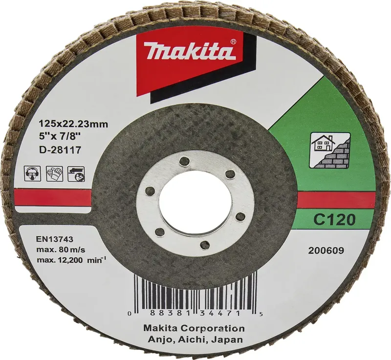 D-28117 Disque à surfacer à lamelles Diamètre 125 mm Grain=120 1 pc(s) de Makita – image du produit