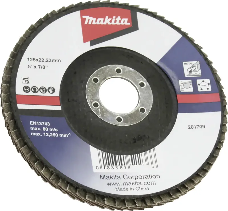 D-63476 Fächerschleifscheibe Durchmesser 125 mm Körnung (num)=40 1 St. de Makita – image du produit