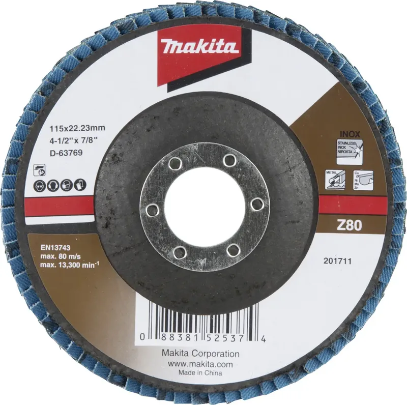 D-63769 Fächerschleifscheibe Durchmesser 125 mm Körnung (num)=80 1 St. de Makita – image du produit