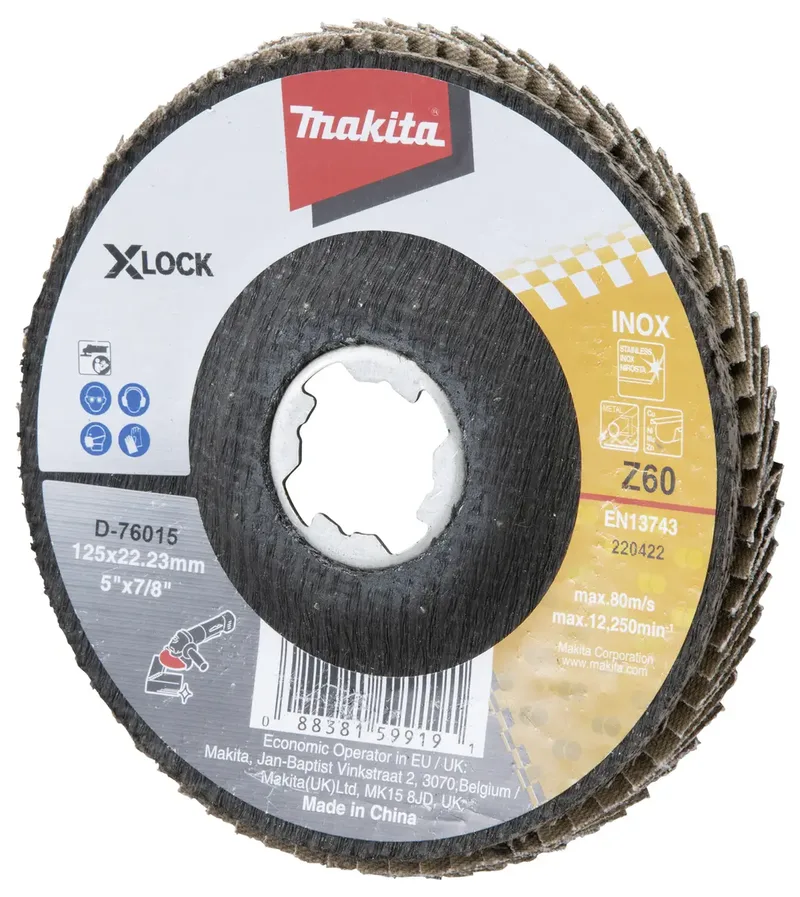 D-76015 Fächerschleifscheibe Durchmesser 125 mm Körnung (num)=60 1 St. von Makita – Produktbild