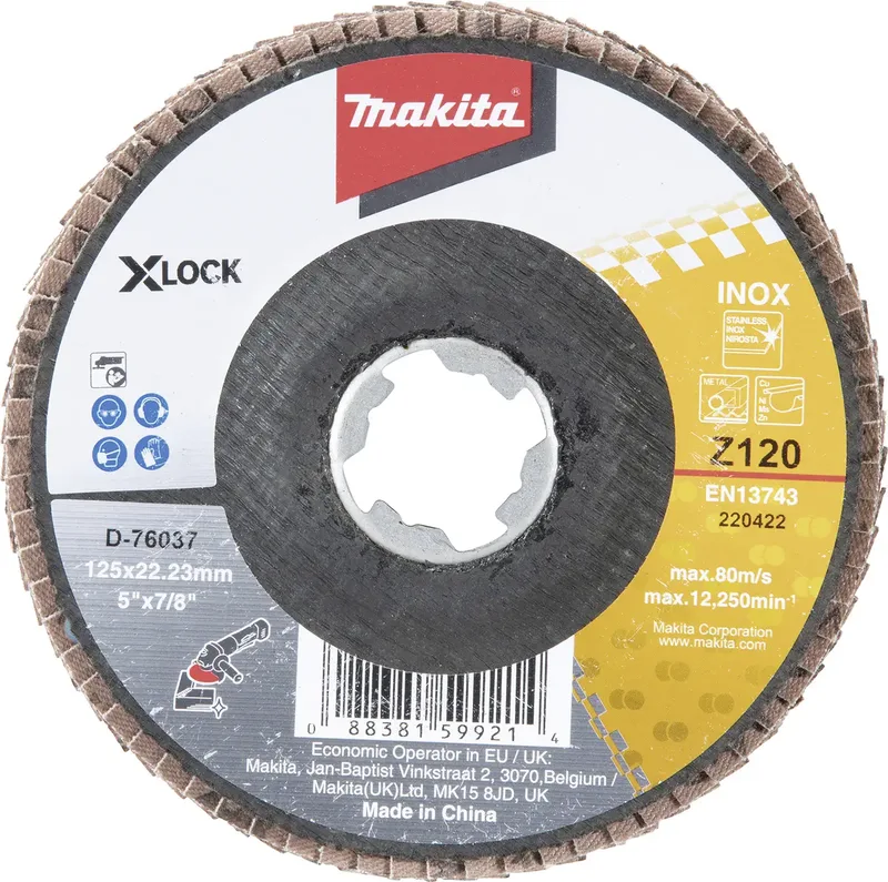 D-76037 Disque à surfacer à lamelles Diamètre 125 mm Grain=120 1 pc(s) de Makita – image du produit