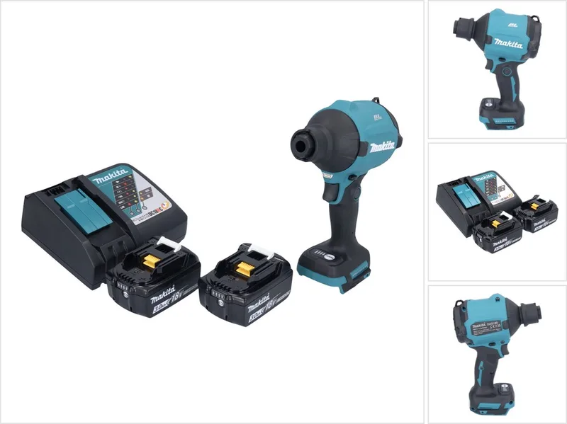 DAS 180 RF accubladblazer 18 V borstelloos + 2x accu 3.0 Ah + lader von Makita – Produktbild