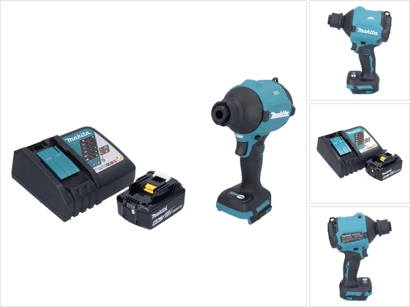 DAS 180 RG1 accu-bladblazer 18 V borstelloos + 1x accu 6,0 Ah + oplader från Makita – produktbild