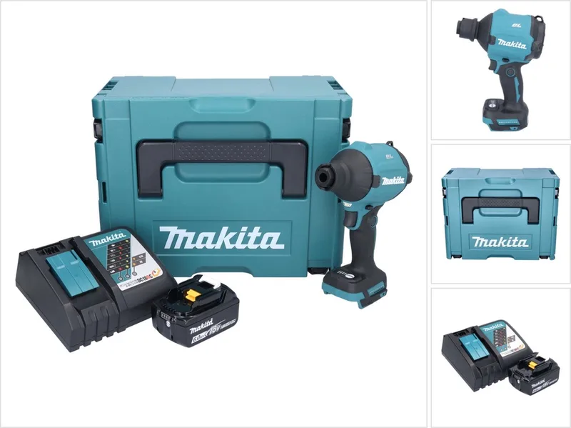 DAS 180 RG1J accu-bladblazer 18 V borstelloos + 1x accu 6,0 Ah + oplader + Makpac von Makita – Produktbild
