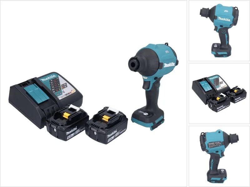 DAS 180 RT accu-blazer 18 V borstelloos + 2x accu 5,0 Ah + oplader de Makita – image du produit