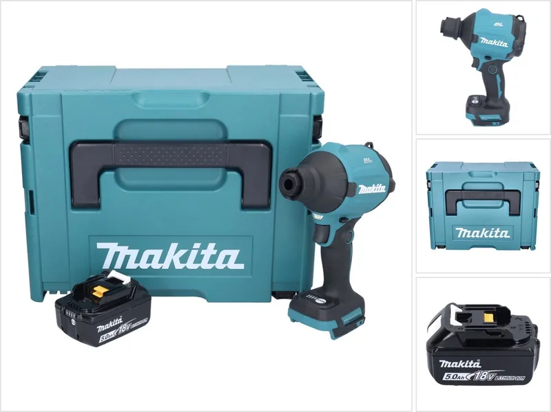 DAS 180 T1J accu-blazer 18 V borstelloos + 1x accu 5,0 Ah + Makpac - zonder oplader von Makita – Produktbild