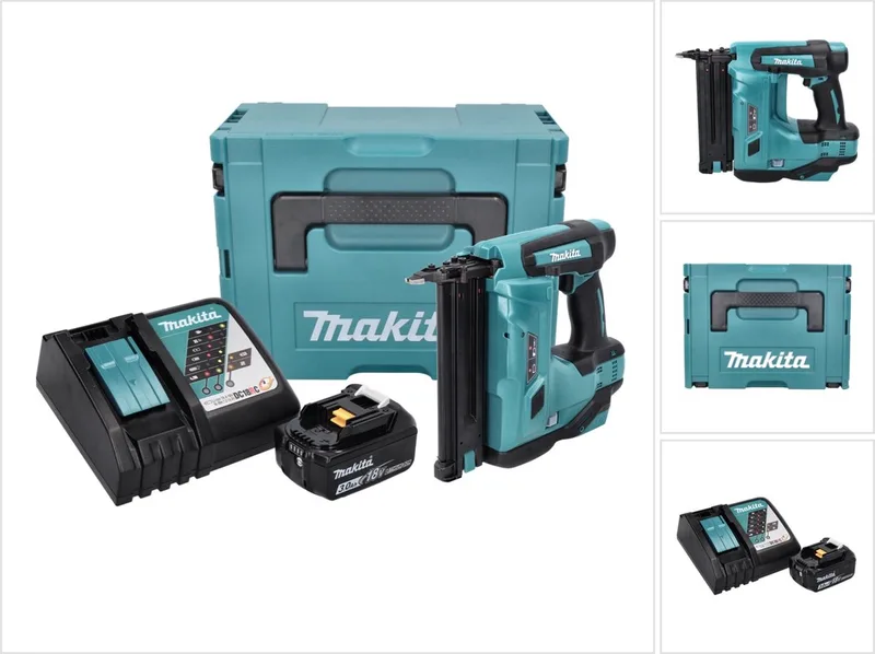 DBN 500 RF1J accu staande spijkermachine 18 V 15-50 mm + 1x oplaadbare accu 3.0 Ah + lader + Makpac by Makita – product image