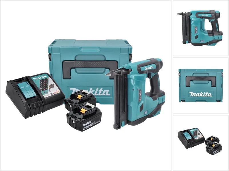 DBN 500 RGJ accu-klemspijkermachine 18 V 15-50 mm + 2x accu 6,0 Ah + oplader + MakPac fra Makita – produktbillede