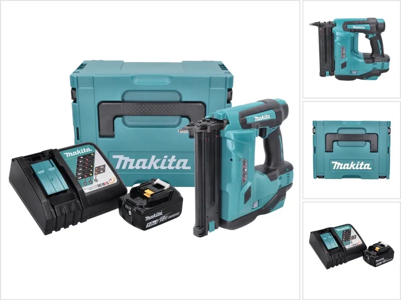 DBN 500 RT1J accu-spijkermachine 18 V 15-50 mm + 1x accu 5,0 Ah + oplader + Makpac von Makita – Produktbild