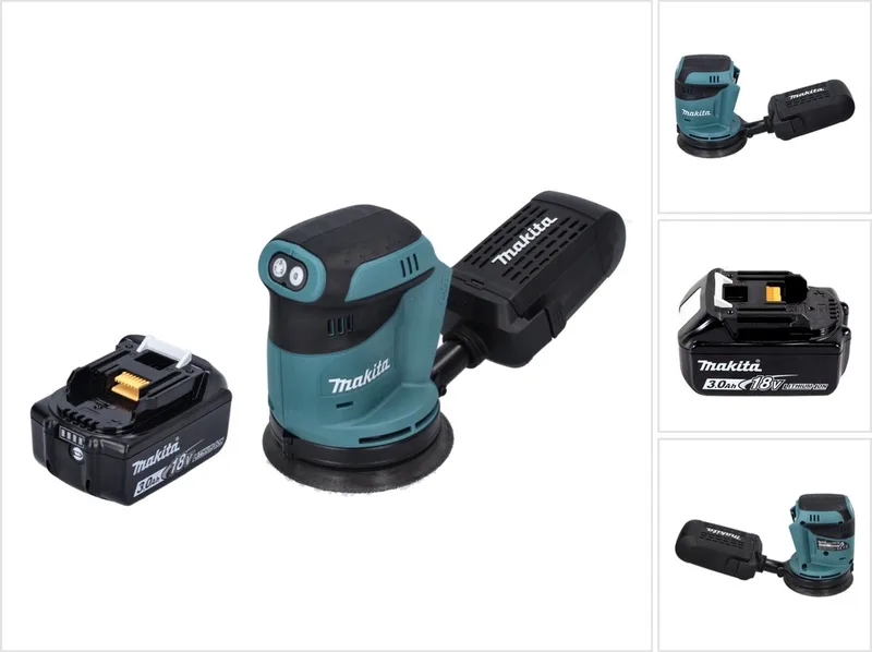 DBO 180 F1 accu excentrische schuurmachine 18 V 125 mm + 1x accu 3,0 Ah - zonder oplader von Makita – Produktbild
