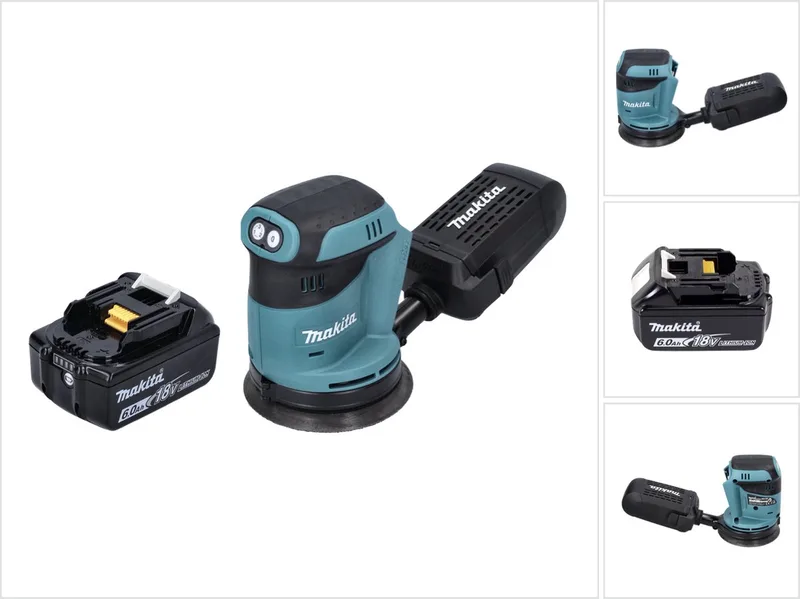 DBO 180 G1 accu excentrische schuurmachine 18 V 125 mm + 1x accu 6,0 Ah - zonder oplader von Makita – Produktbild