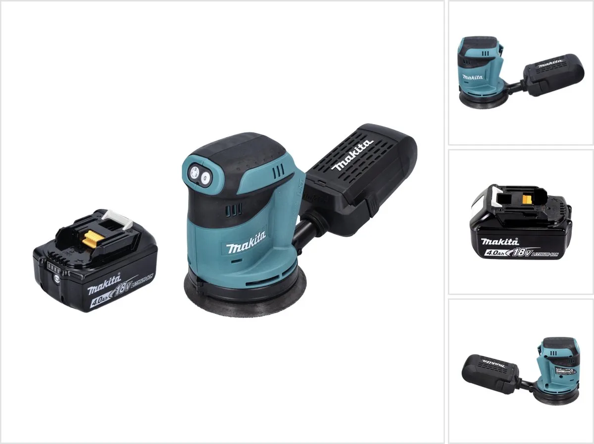 DBO 180 M1 accu excentrische schuurmachine 18 V 125 mm + 1x accu 4,0 Ah - zonder oplader von Makita – Produktbild