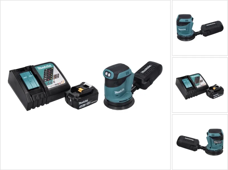 DBO 180 RF1 accu excentrische schuurmachine 18 V 125 mm + 1x accu 3,0 Ah + oplader de Makita – image du produit