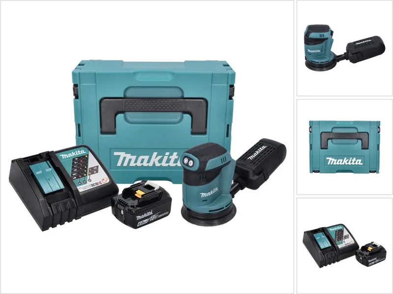 DBO 180 RG1J accu excentrische schuurmachine 18 V 125 mm + 1x accu 6,0 Ah + oplader + Makpac de Makita – image du produit