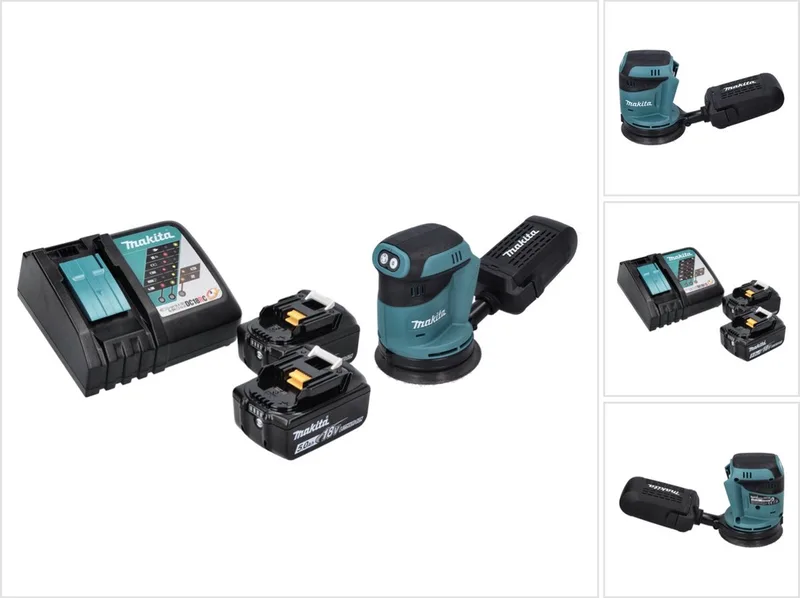 DBO 180 RT accu excentrische schuurmachine 18 V 125 mm + 2x accu 5,0 Ah + oplader de Makita – image du produit