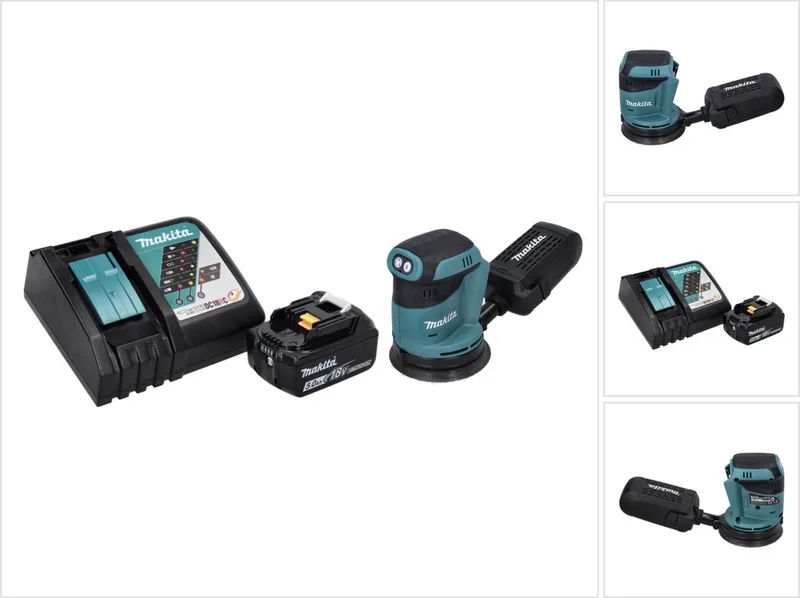 DBO 180 RT1 accu excentrische schuurmachine 18 V 125 mm + 1x accu 5,0 Ah + oplader by Makita – product image