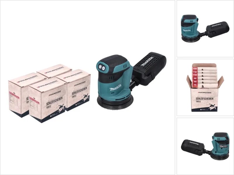 DBO 180 Z accu excentrische schuurmachine 18 V 125 mm + 4x Toolbrothers TURTLE schuurset - zonder accu, zonder oplader de Makita – image du produit 1 sur 3