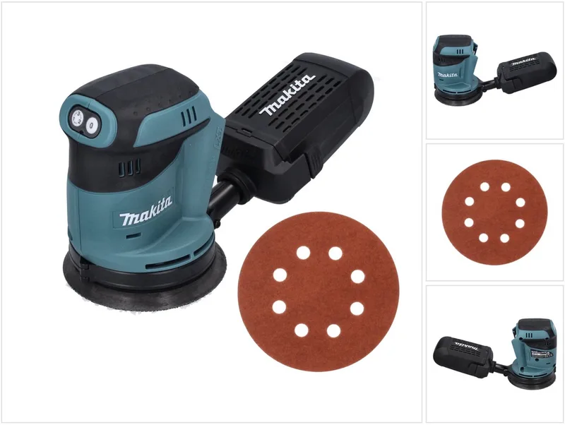 DBO 180 Z accu excentrische schuurmachine 18 V 125 mm + 50x schuurpapier K 320 - zonder accu, zonder oplader fra Makita – produktbillede