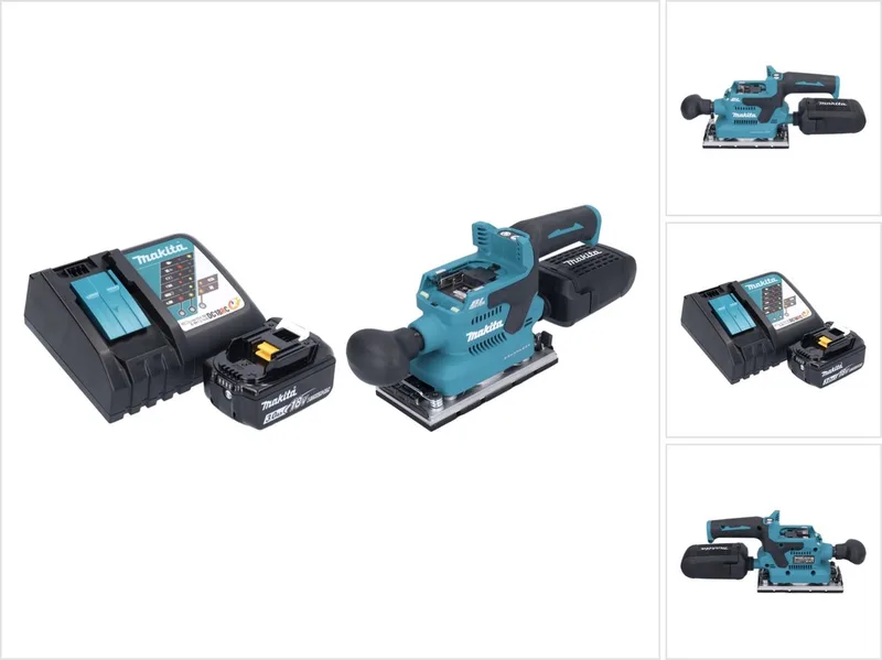 DBO 382 RF1 accu-excentrische schuurmachine 18 V 93 x 185 mm borstelloos + 1x accu 3,0 Ah + oplader de Makita – image du produit