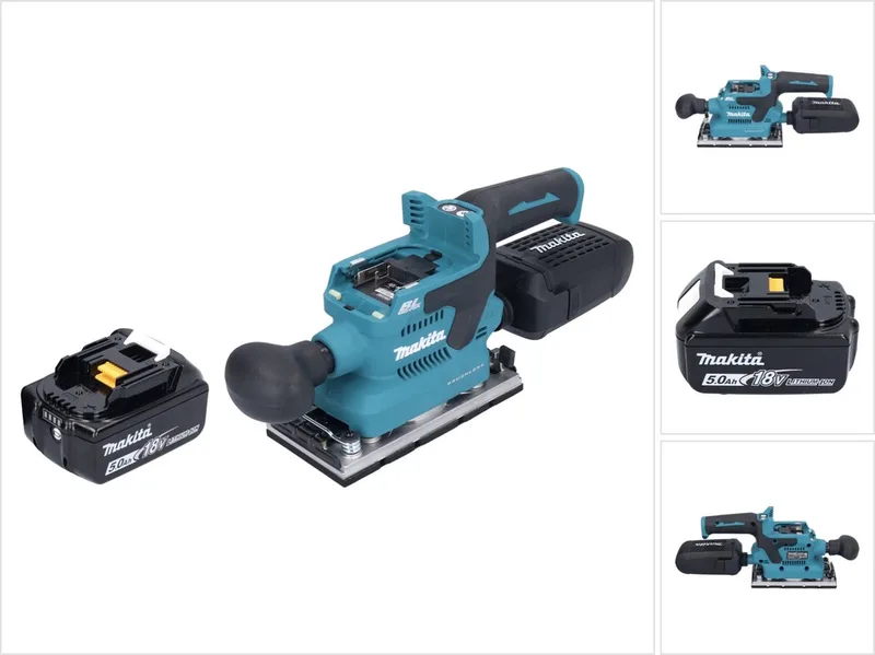 DBO 382 T1 accu-excentrische schuurmachine 18 V 93 x 185 mm borstelloos + 1x accu 5,0 Ah - zonder oplader fra Makita – produktbillede
