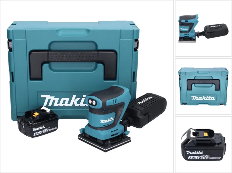DBO 480 F1J accu-schuurmachine 18 V 112 x 102 mm + 1x accu 3,0 Ah + Makpac - zonder oplader de Makita – image du produit