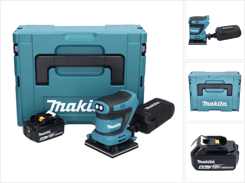 DBO 480 G1J accu-excentrische schuurmachine 18 V 112 x 102 mm + 1x accu 6,0 Ah + Makpac - zonder oplader von Makita – Produktbild
