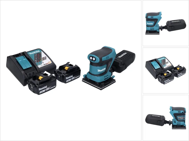DBO 480 RF accu-excentrische schuurmachine 18 V 112 x 102 mm + 2x accu 3,0 Ah + oplader de Makita – image du produit