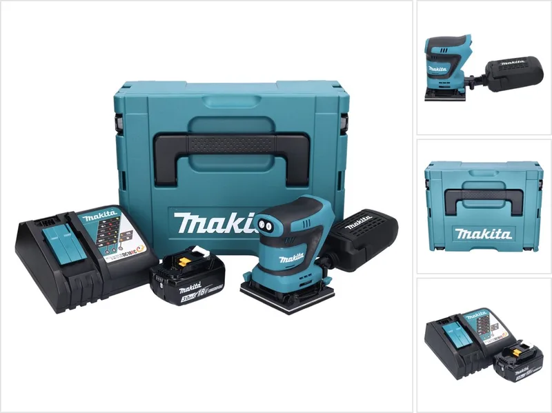 DBO 480 RF1J accu-excentrische schuurmachine 18 V 112 x 102 mm + 1x accu 3,0 Ah + oplader + Makpac de Makita – image du produit