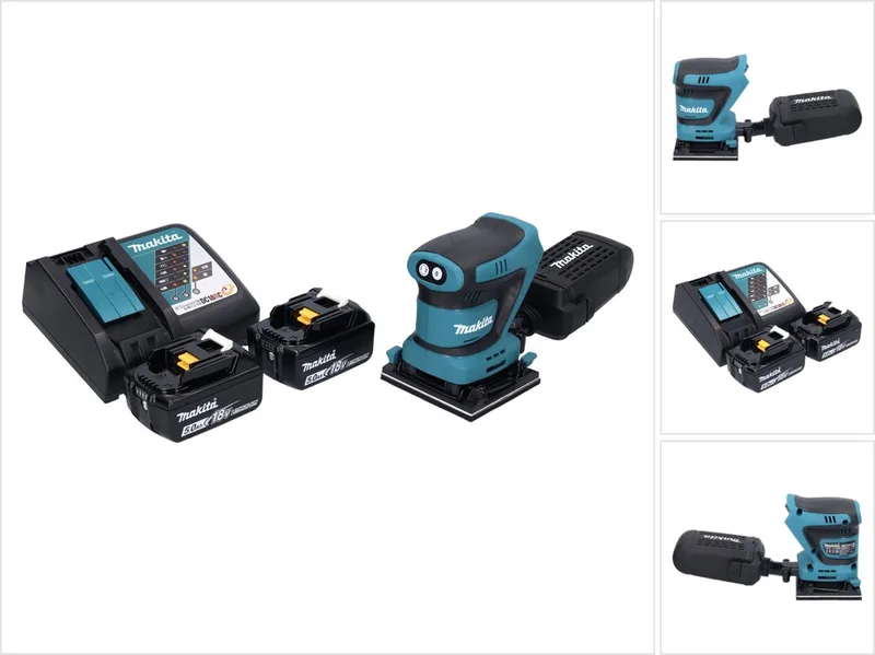 DBO 480 RT accu-schuurmachine 18 V 112 x 102 mm + 2x accu 5,0 Ah + oplader de Makita – image du produit