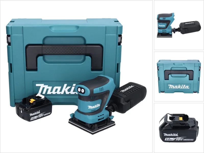 DBO 480 T1J accu-excentrische schuurmachine 18 V 112 x 102 mm + 1x accu 5,0 Ah + Makpac - zonder oplader de Makita – image du produit