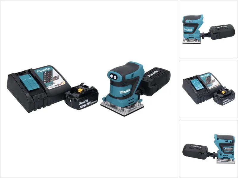 DBO 482 RF1 accu-excentrische schuurmachine 18 V 112 x 102 mm + 1x accu 3,0 Ah + oplader von Makita – Produktbild