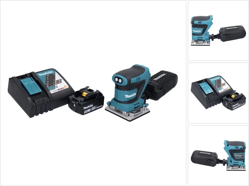 DBO 482 RT1 accu-excentrische schuurmachine 18 V 112 x 102 mm + 1x accu 5,0 Ah + oplader van Makita – productafbeelding